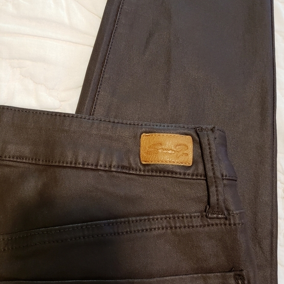 NWT Seven7 Coated Skinny Jeans Faux Leather Espresso Brown Size 12 RET. $79.00 - Picture 11 of 11